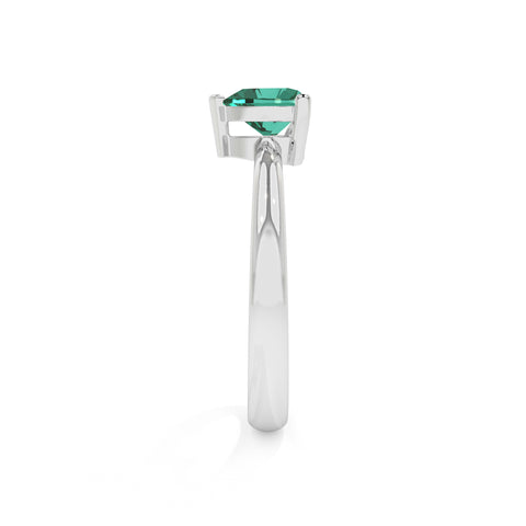 emerald heart cut solitaire prong-set ring