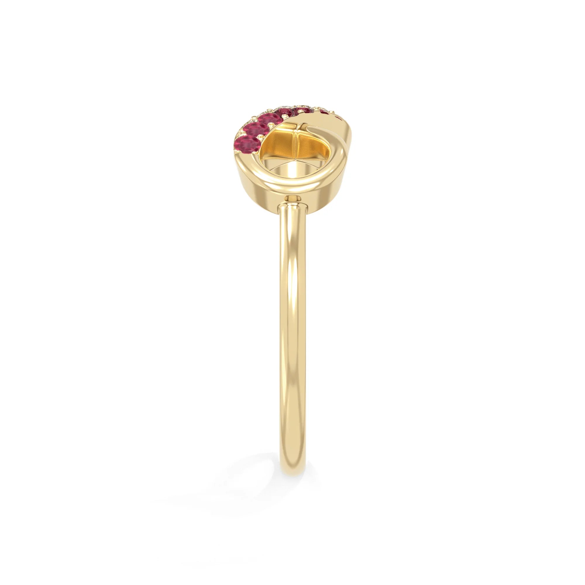 natural ruby infinity promise rings in yellow gold vermeil