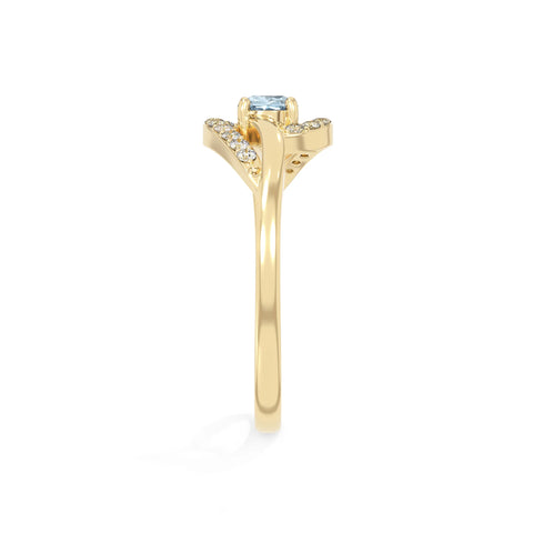 natural aquamarine infinity solitaire rings in yellow gold vermeil