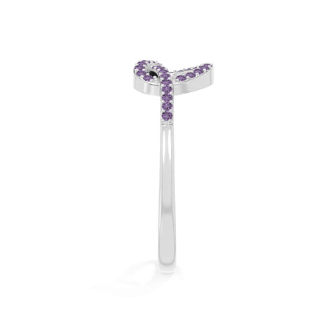 natural amethyst infinity knot promise rings in sterling silver 