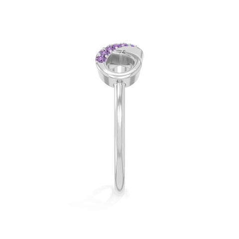 natural amethyst infinity promise rings in sterling silver 