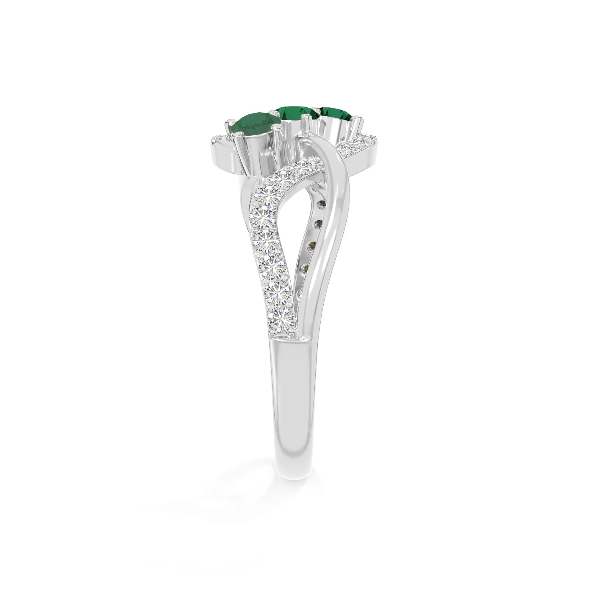 natural emerald infinity promise rings in sterling silver 