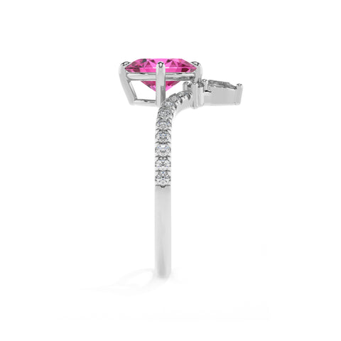 lab-grown pink-sapphire oval solitaire engagement ring