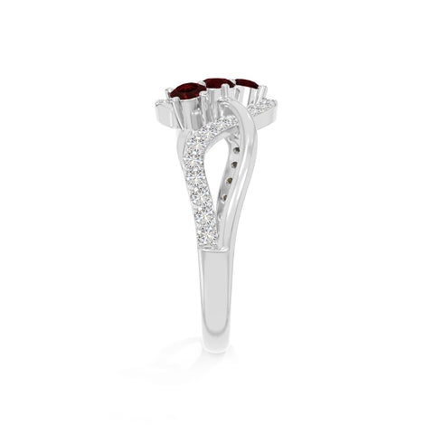 natural garnet infinity promise rings in sterling silver 