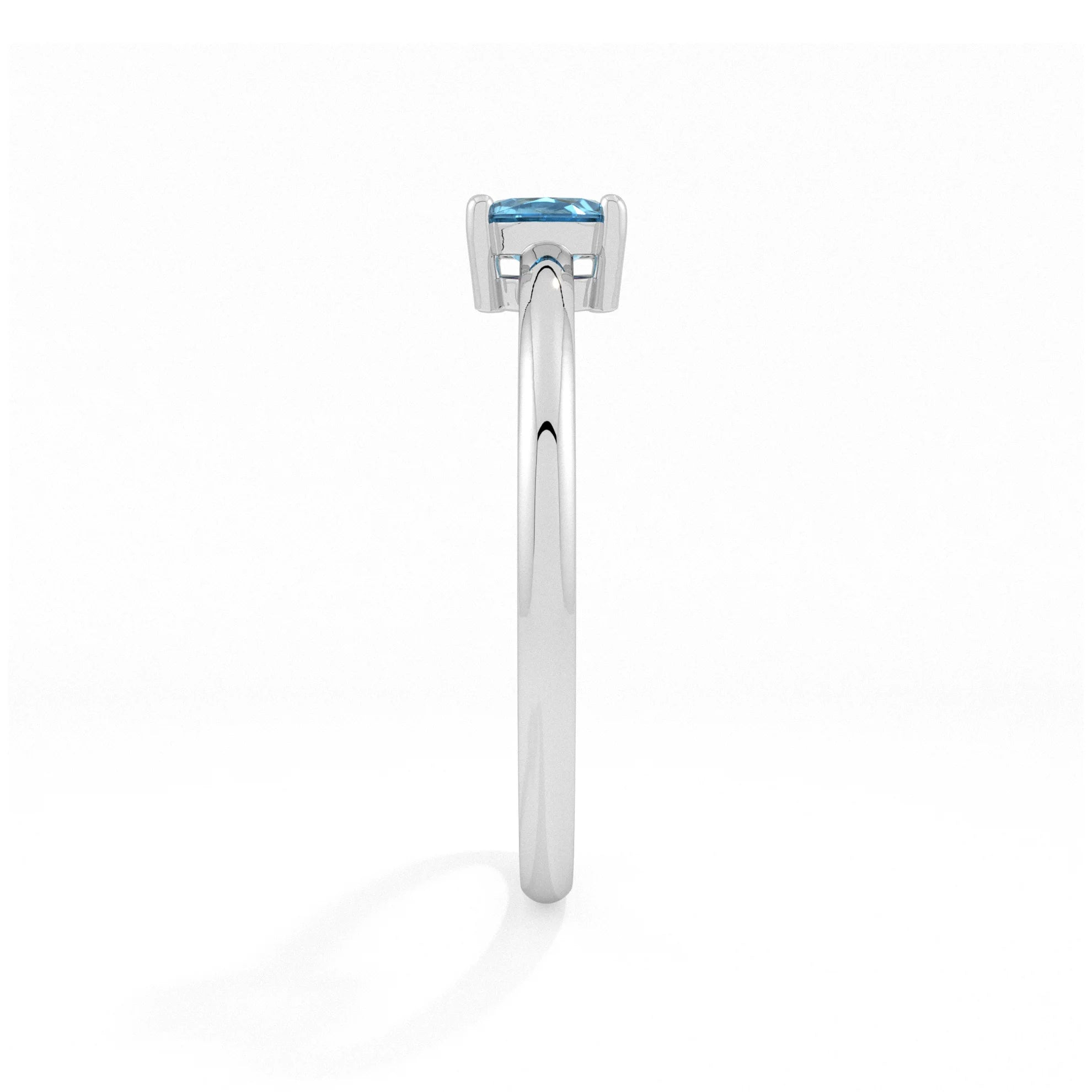 swiss blue topaz round cut stackable prong-set ring