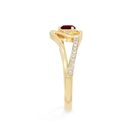 natural garnet heart promise rings in yellow gold vermeil
