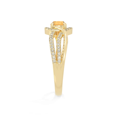 natural citrine solitaire engagement rings in yellow gold vermeil
