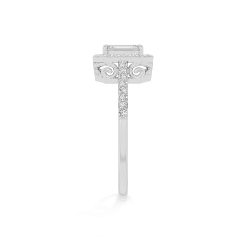 natural moissanite solitaire halo engagement rings in sterling silver 