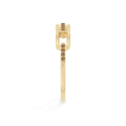 natural citrine interlocking wedding band rings in yellow gold vermeil