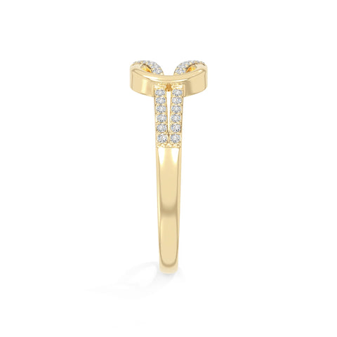 natural moissanite infinity knot promise rings in yellow gold vermeil