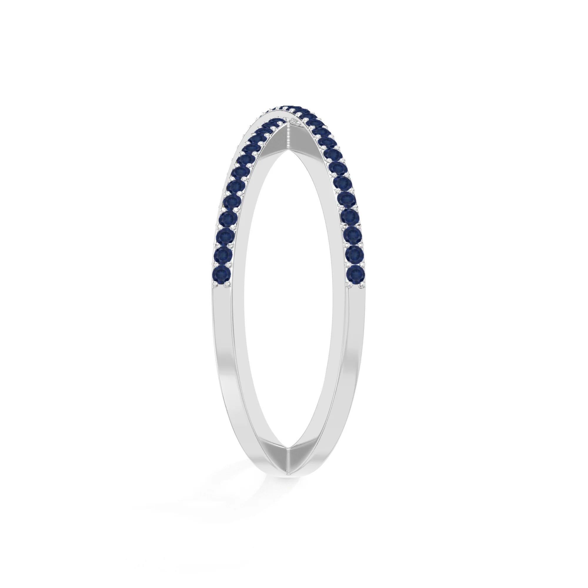 natural blue sapphire criss cross band rings in sterling silver 