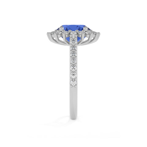 lab-grown blue-sapphire round half eterity halo solitaire engagement ring