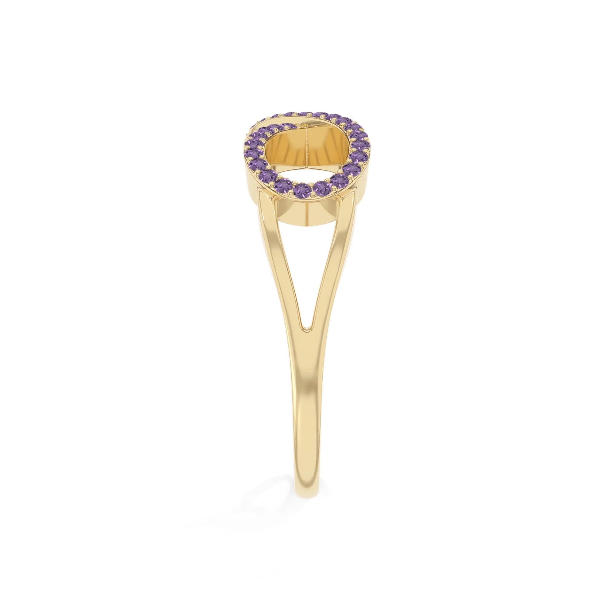 natural amethyst infinity promise rings in yellow gold vermeil