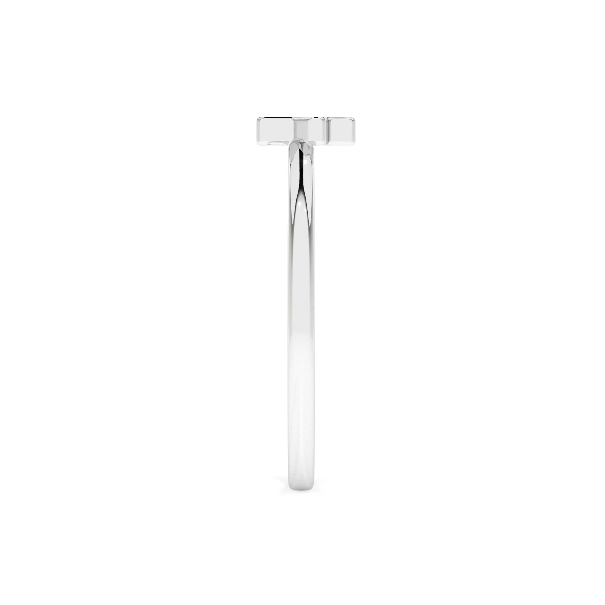 rainbow moonstone star shape stackable bezel-set ring