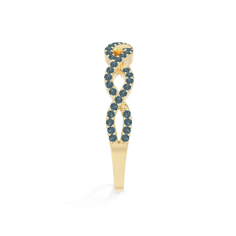 natural london blue topaz twisted wedding band rings in yellow gold vermeil