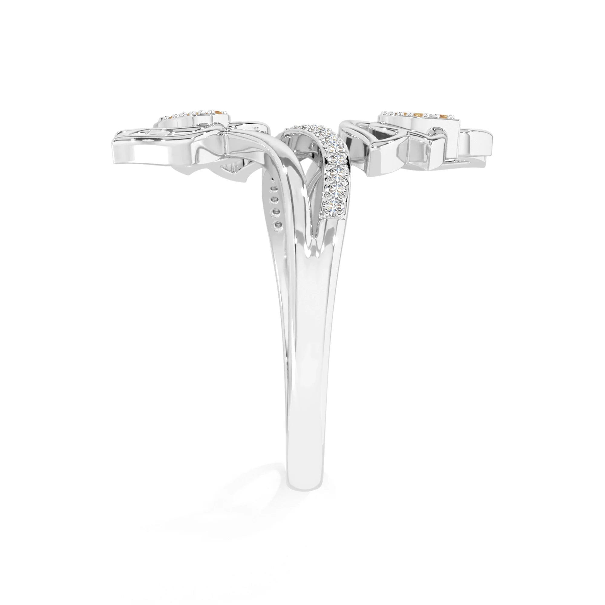 natural citrine lotus blossom rings in sterling silver 