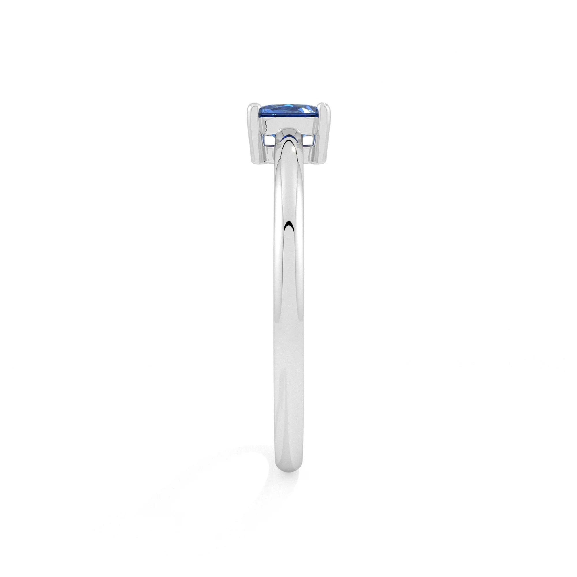 kyanite round cut stackable prong-set ring