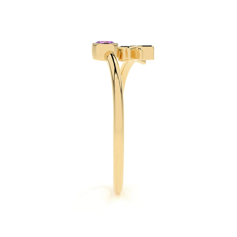 pisces zodiac ring with natural amethyst gold vermeil
