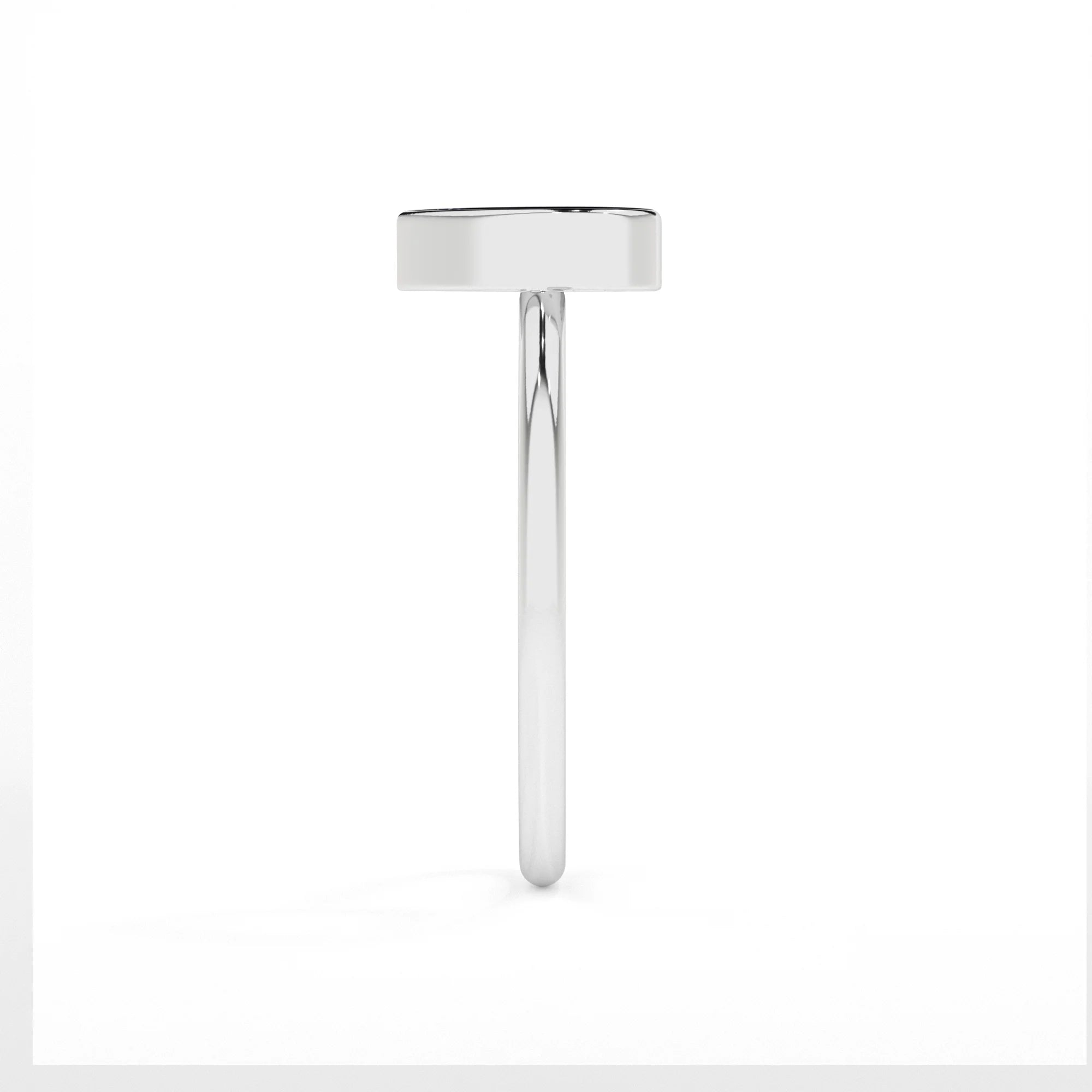 black tourmaline heart shape stackable bezel-set ring