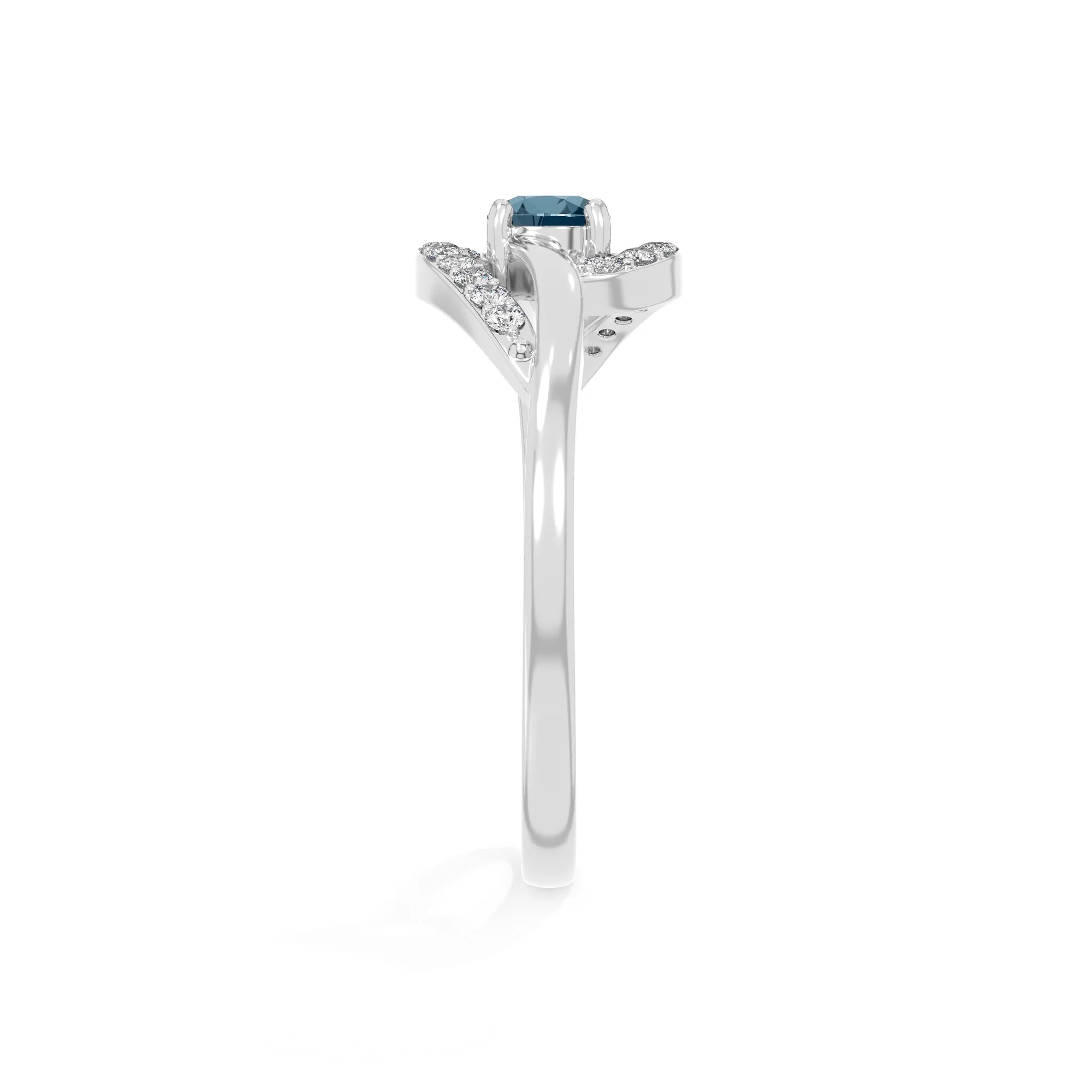 natural london blue topaz infinity solitaire rings in sterling silver 