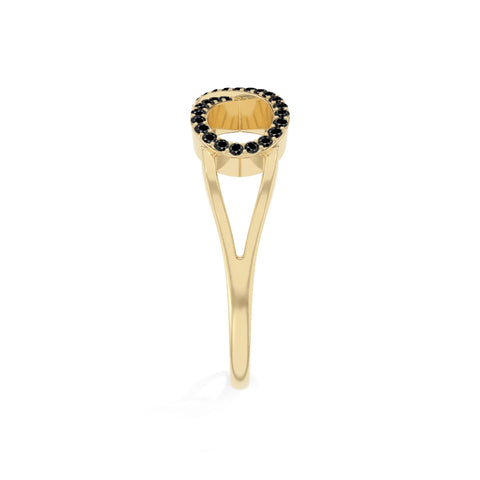 natural black onyx infinity promise rings in yellow gold vermeil