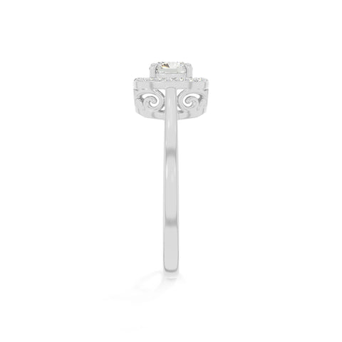natural moissanite solitaire halo engagement rings in sterling silver 
