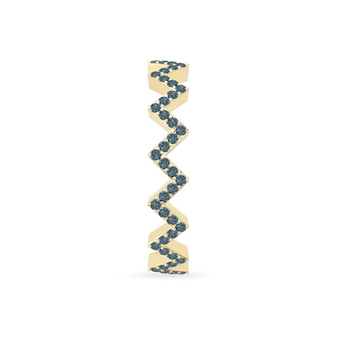 natural london blue topaz zig-zag wedding band rings in yellow gold vermeil