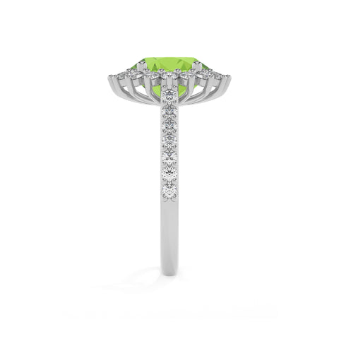 natural peridot round half eterity halo solitaire engagement ring