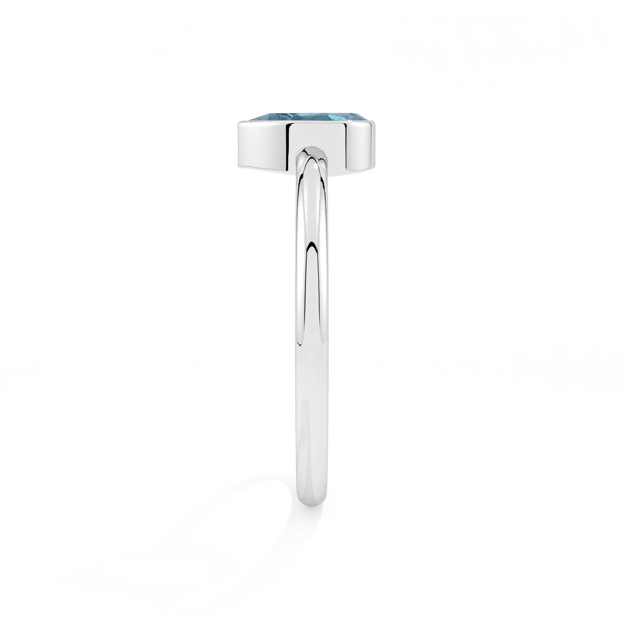 paraiba apatite pear cut stackable bezel-set ring