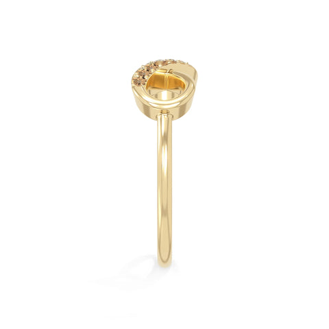 natural citrine infinity promise rings in yellow gold vermeil