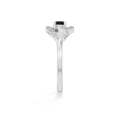 natural black onyx infinity solitaire rings in sterling silver 