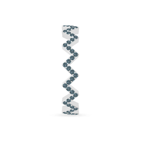 natural london blue topaz zig-zag wedding band rings in sterling silver 