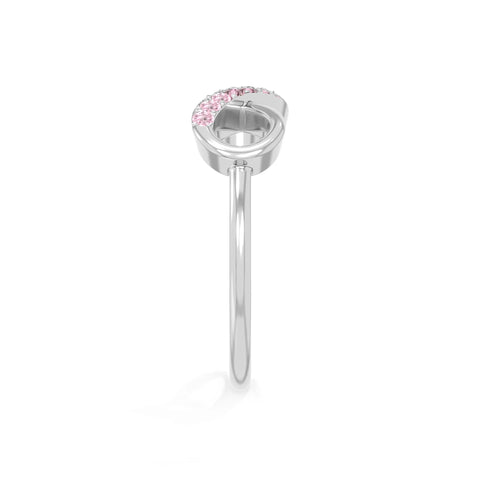 natural pink tourmaline infinity promise rings in sterling silver 