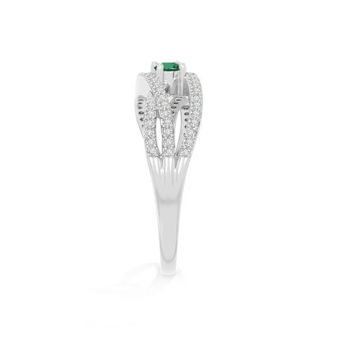 natural emerald promise rings in sterling silver 
