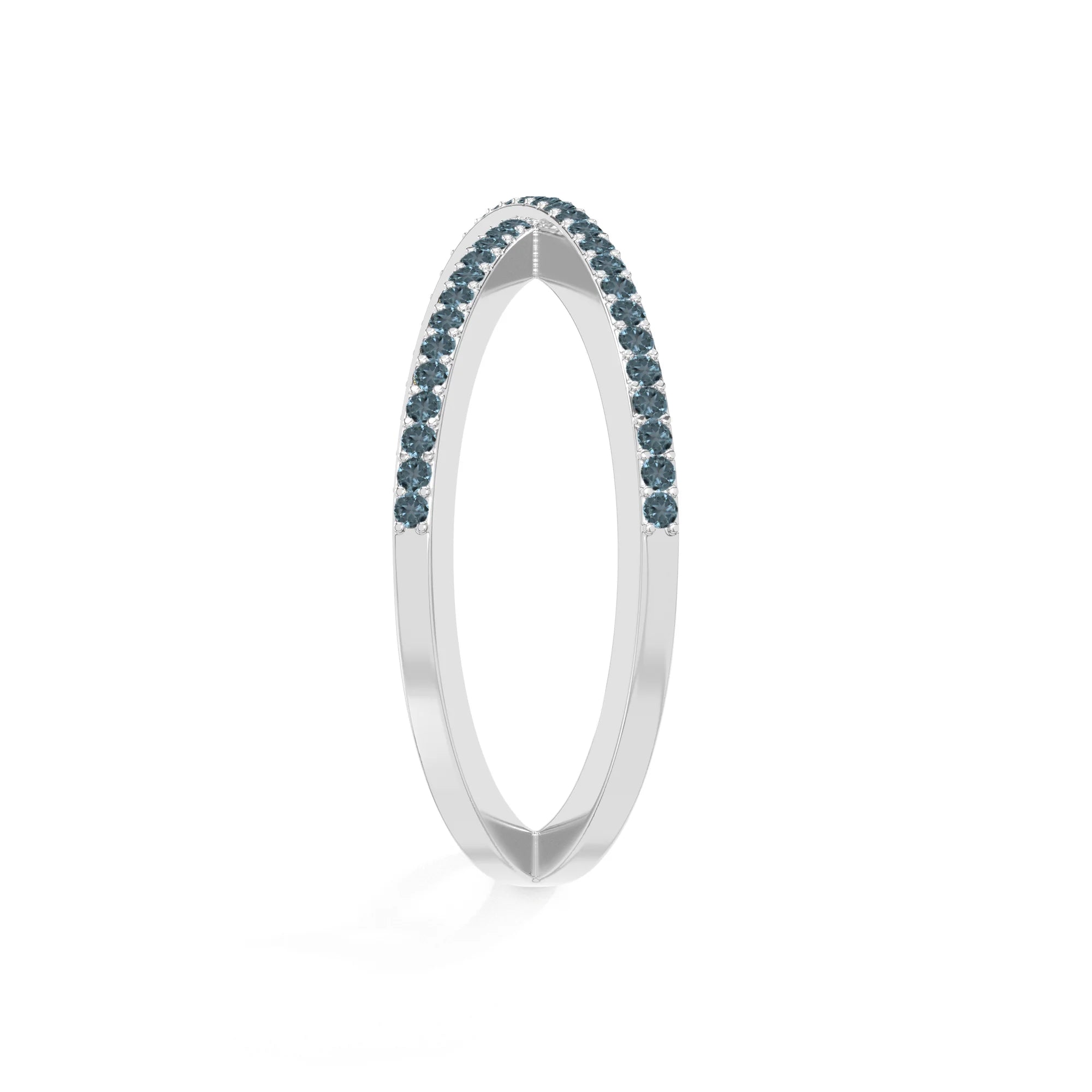 natural london blue topaz criss cross band rings in sterling silver 
