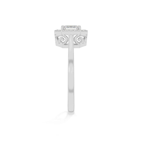 natural moissanite solitaire halo engagement rings in sterling silver 