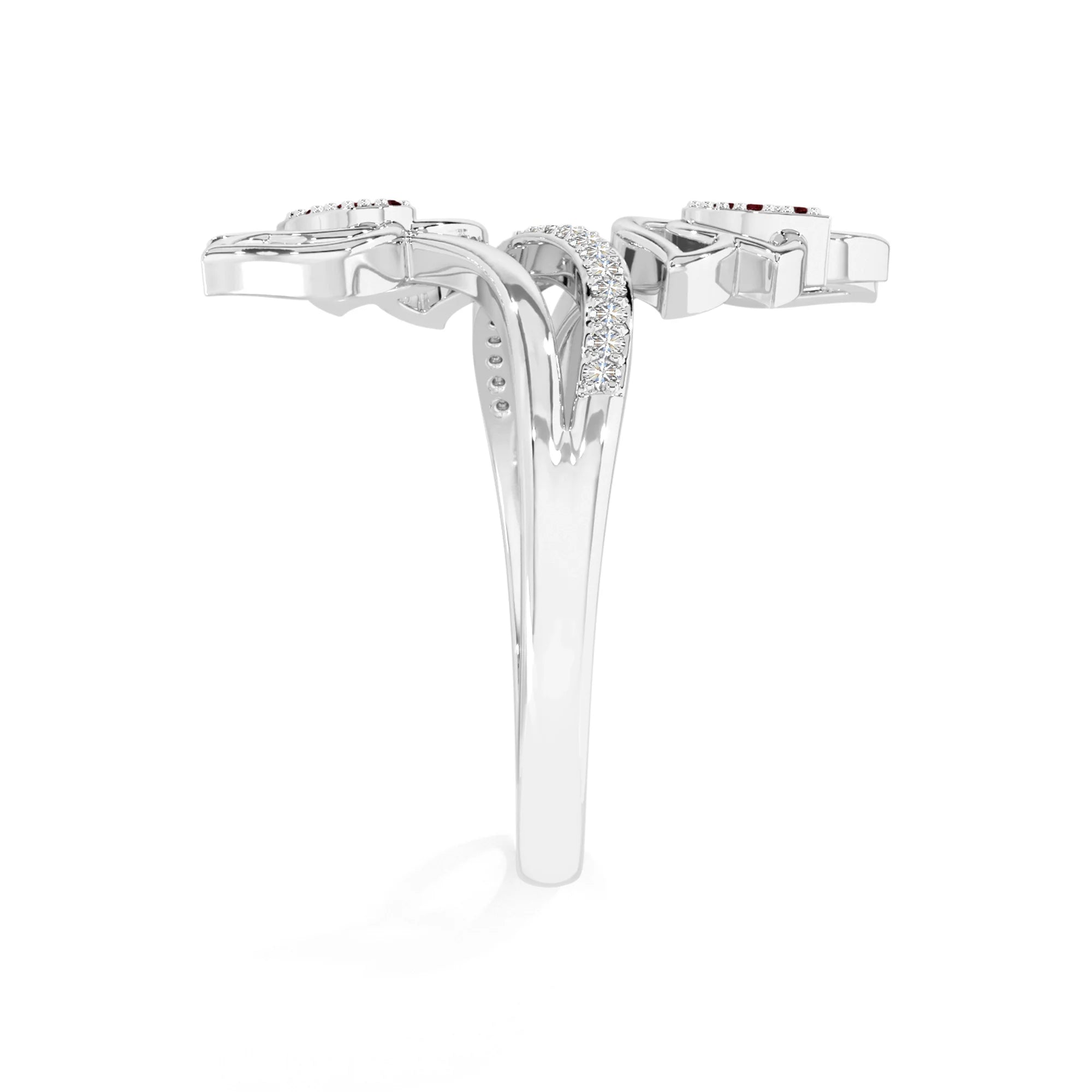 natural garnet lotus blossom rings in sterling silver 