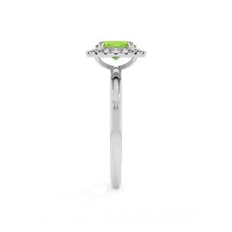 natural peridot oval halo solitaire engagement ring