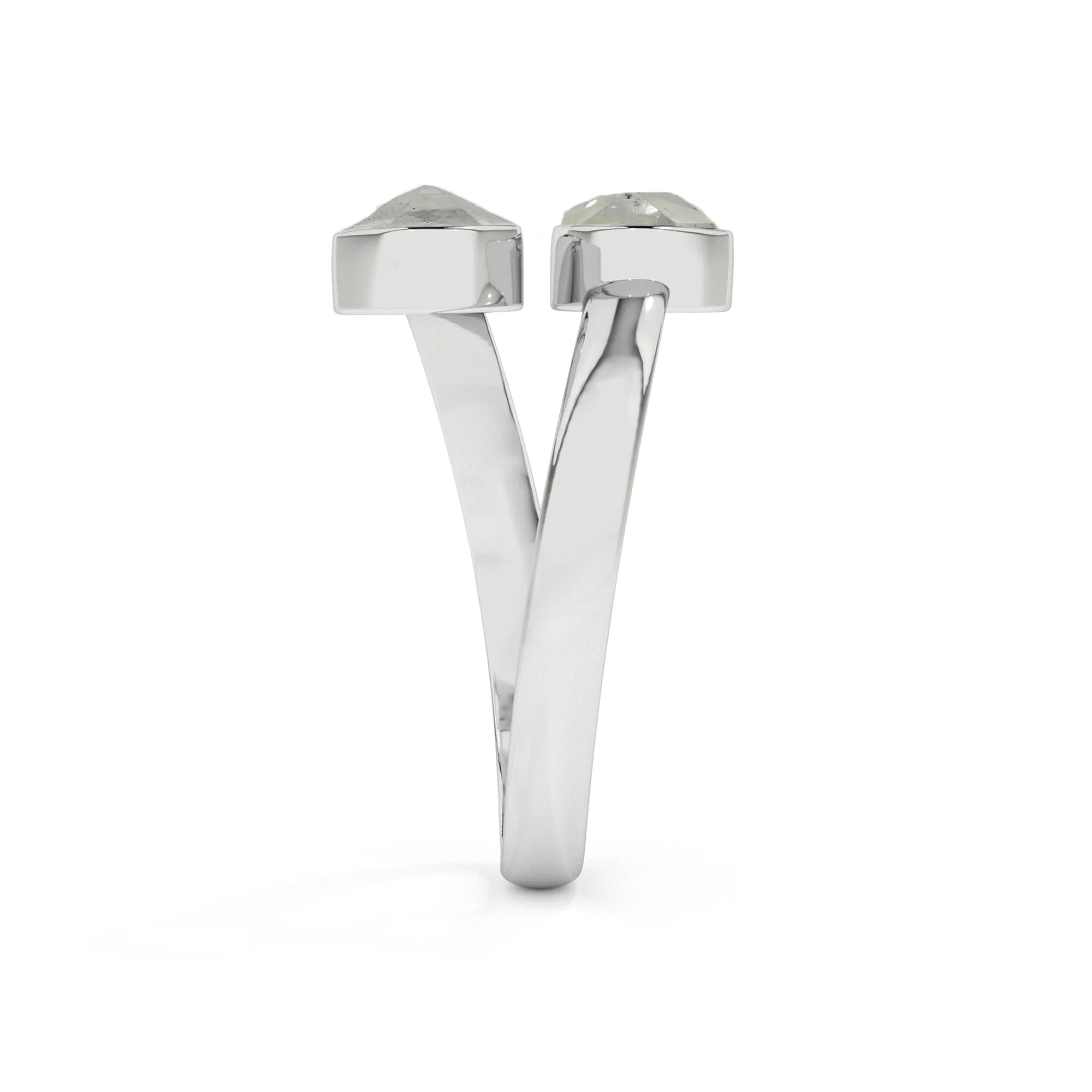 herkimer rough shape stackable bezel-set ring