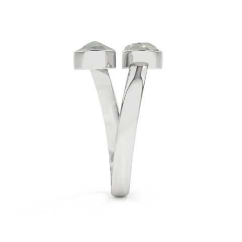 herkimer rough shape stackable bezel-set ring