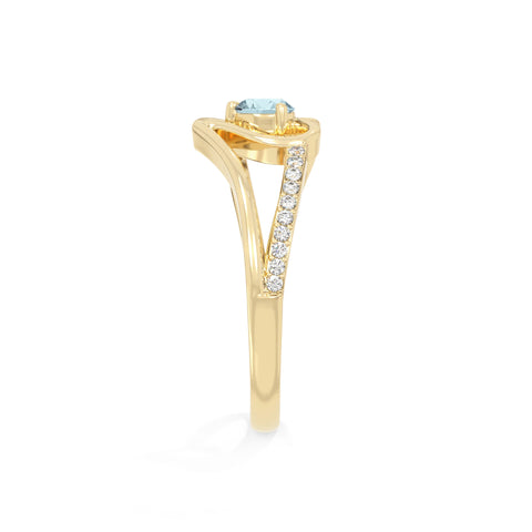 natural aquamarine heart promise rings in yellow gold vermeil