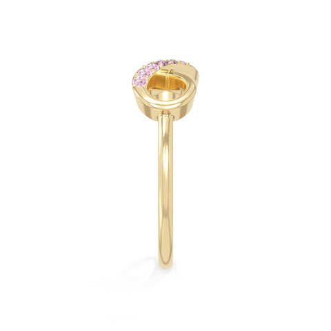 natural pink tourmaline infinity promise rings in yellow gold vermeil