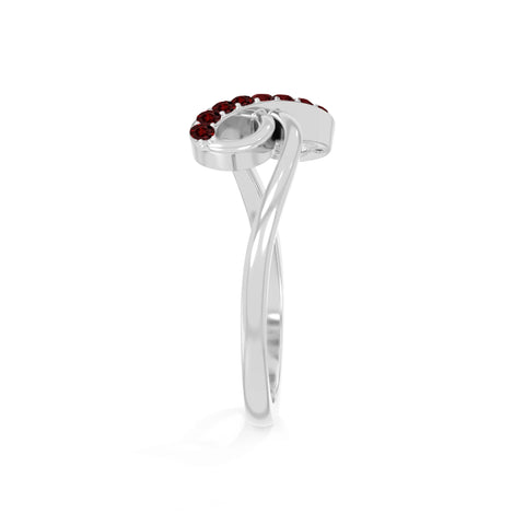 natural garnet infinity promise rings in sterling silver 