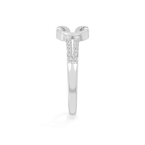 natural moissanite infinity knot promise rings in sterling silver 