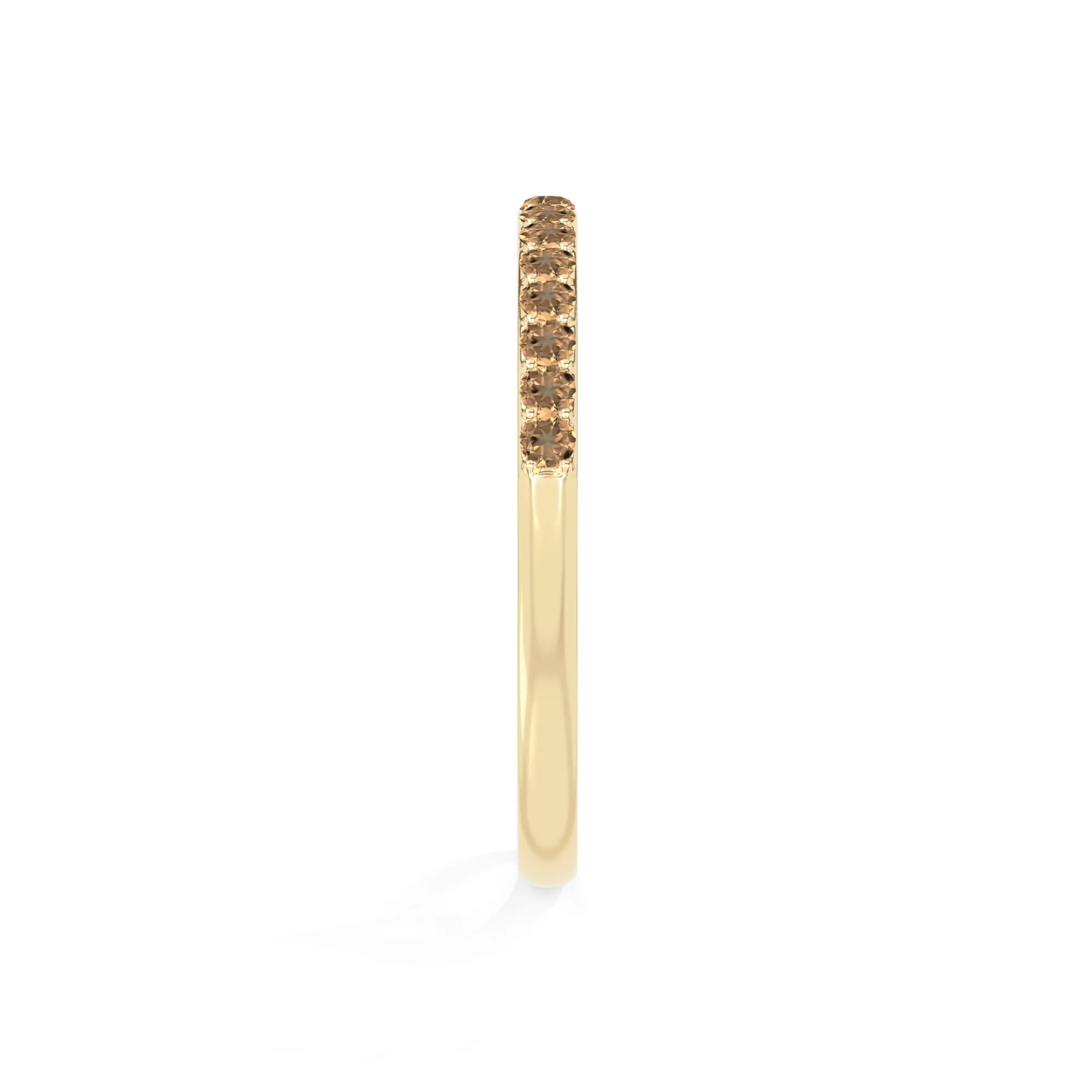 natural citrine half eternity band rings in yellow gold vermeil