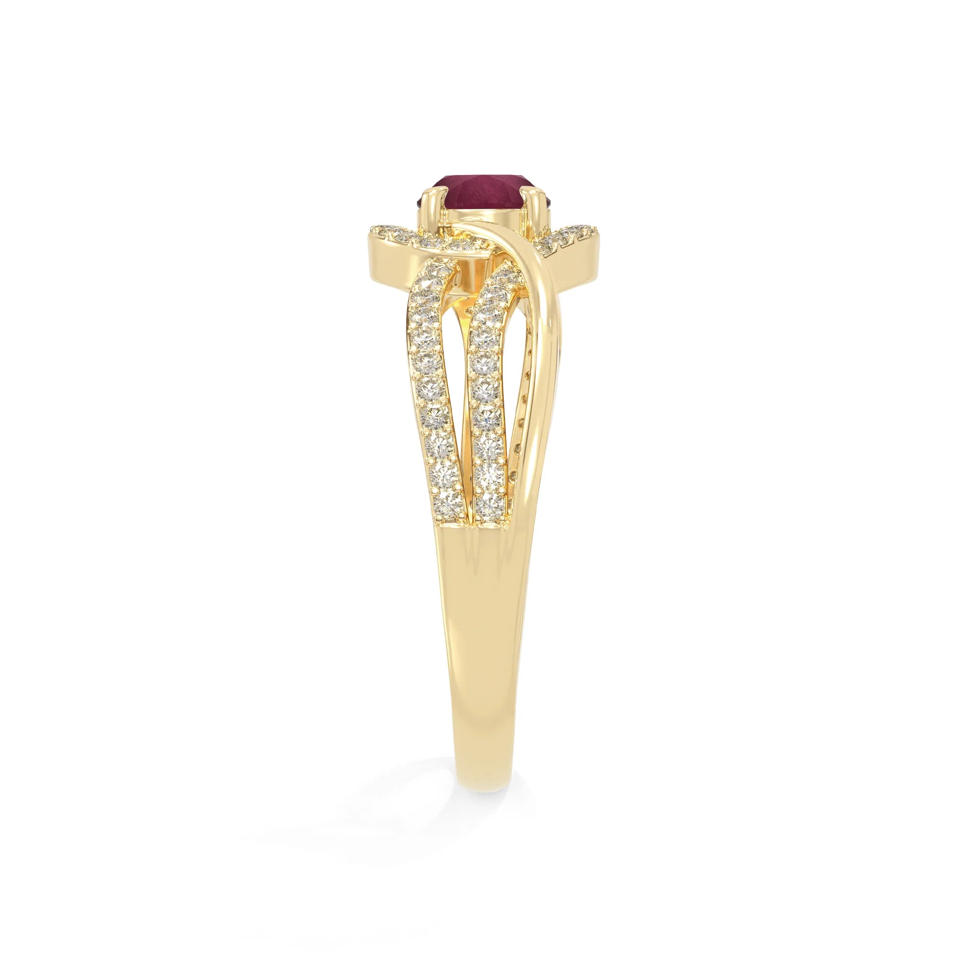 natural ruby solitaire engagement rings in yellow gold vermeil