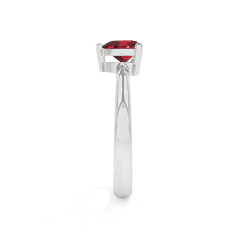 ruby heart cut solitaire prong-set ring