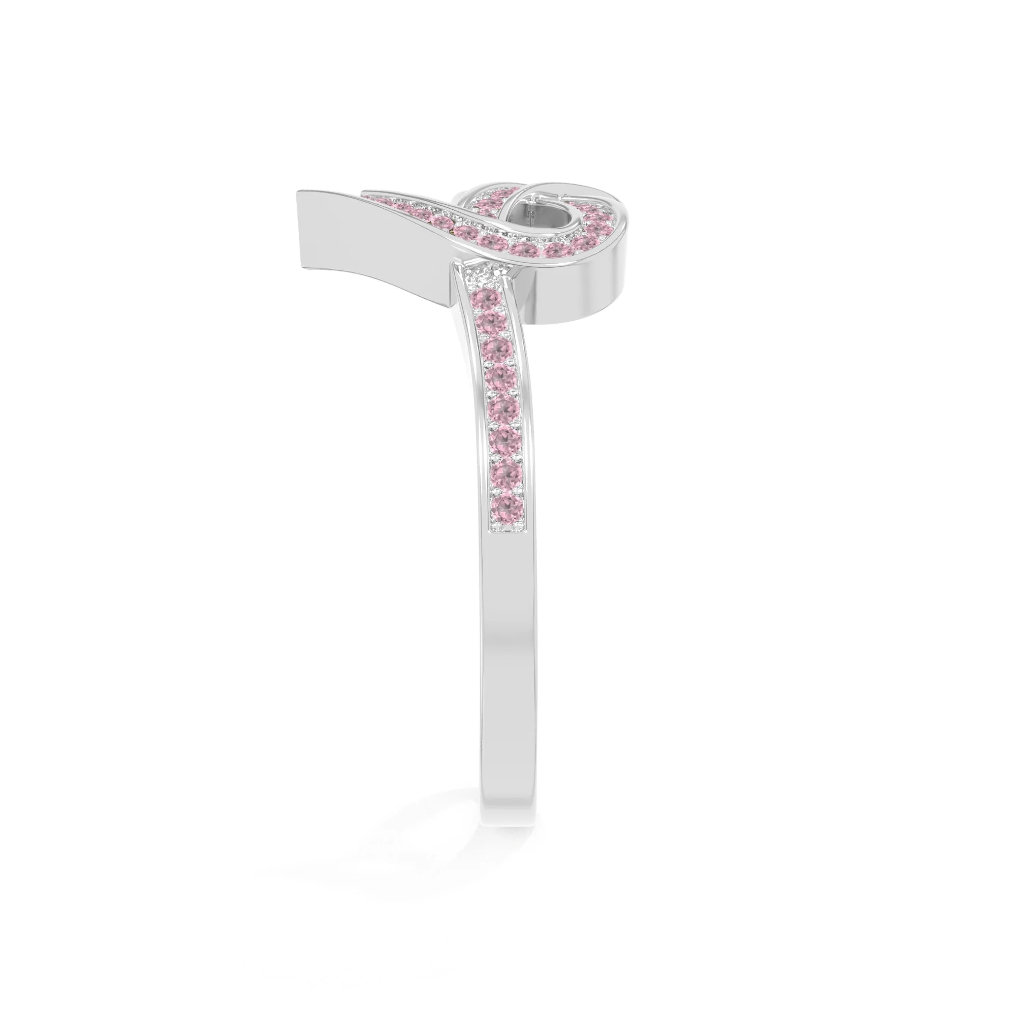 natural pink tourmaline infinity knot heart promise rings in sterling silver 