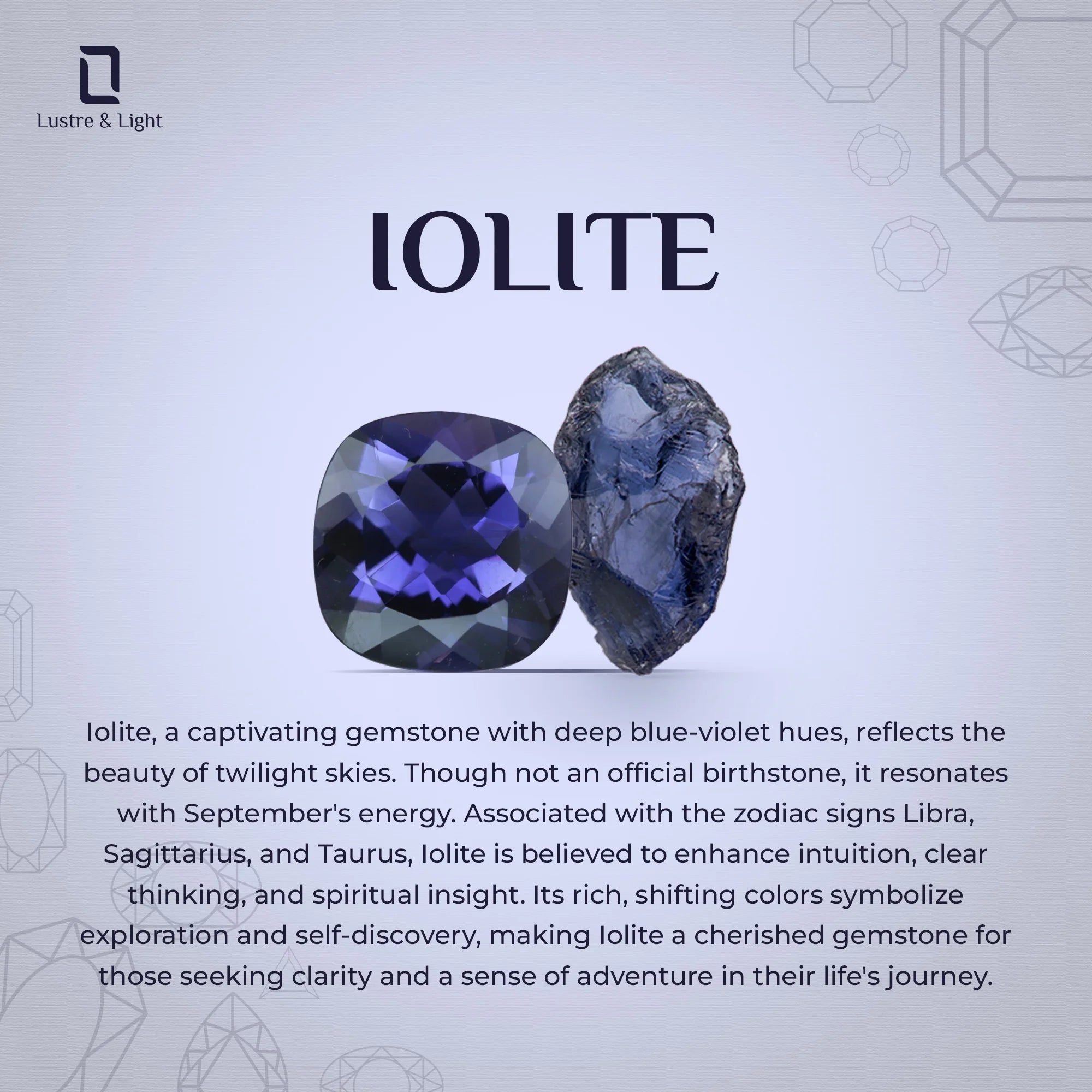 natural iolite pear shape stud earrings