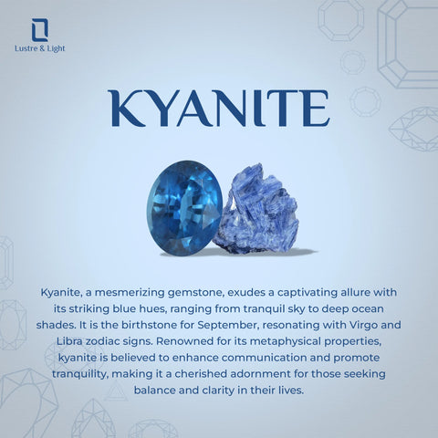 kyanite round shape bezel Jewelry set
